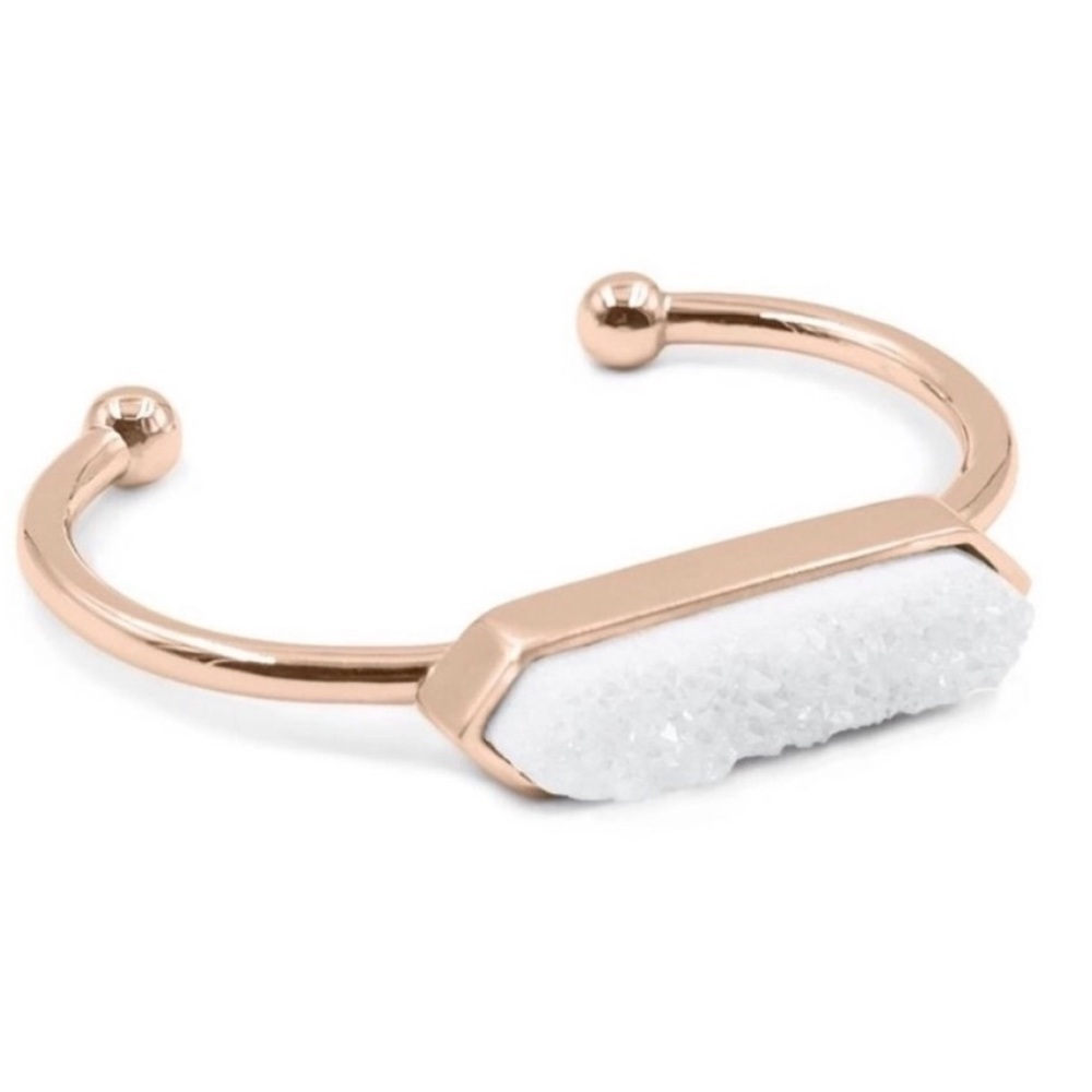 Kinsley Armelle Rose Gold White Quartz Bangle Bracelet NWT